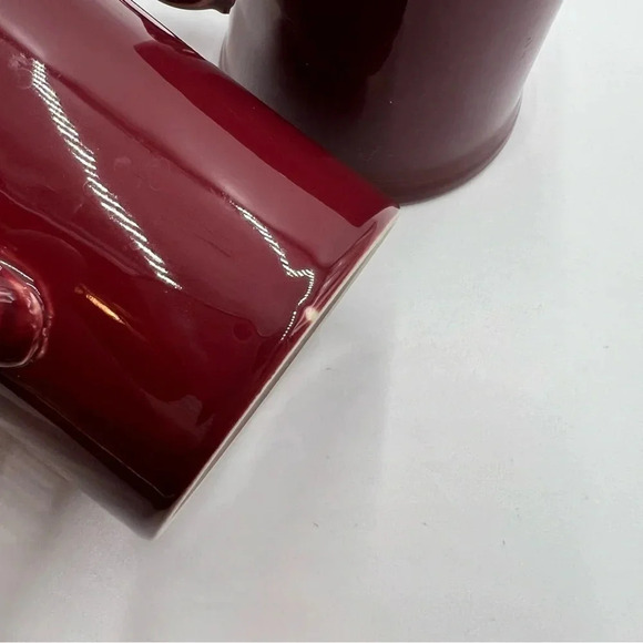 FIESTA (2) Homer Laughlin‎ Burgundy Cinnabar Fiestaware Ring Handle Coffee Mugs - Picture 6 of 6